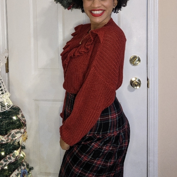 Plaid Wool Skirt - Picture 4 of 5